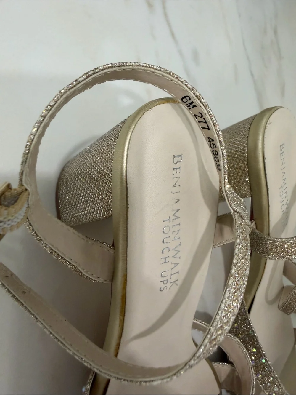 Benjamin Walk Glitter Strap Dress Sandals - Gold 6M kids